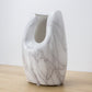 Simple Ceramics, Marbled White Ceramic Vase, Home Decoration